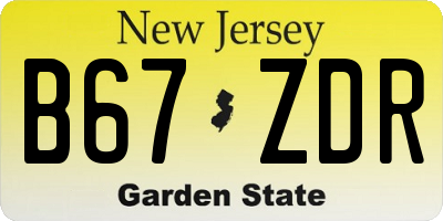 NJ license plate B67ZDR