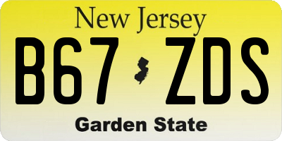 NJ license plate B67ZDS