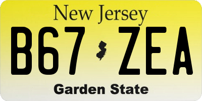 NJ license plate B67ZEA