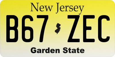 NJ license plate B67ZEC
