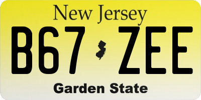 NJ license plate B67ZEE