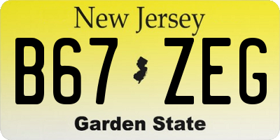 NJ license plate B67ZEG