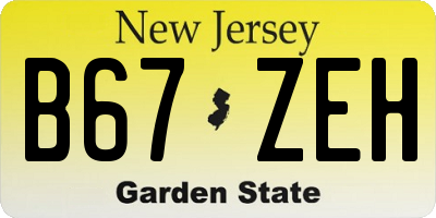 NJ license plate B67ZEH