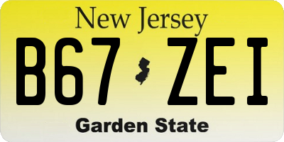 NJ license plate B67ZEI