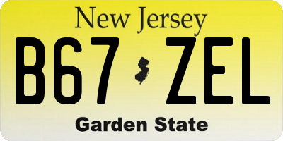NJ license plate B67ZEL