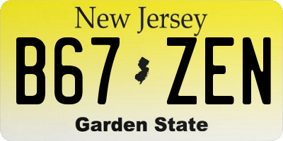 NJ license plate B67ZEN
