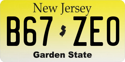 NJ license plate B67ZEO