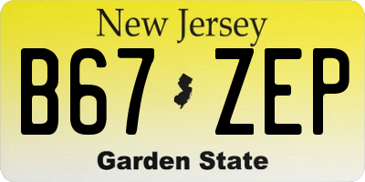 NJ license plate B67ZEP