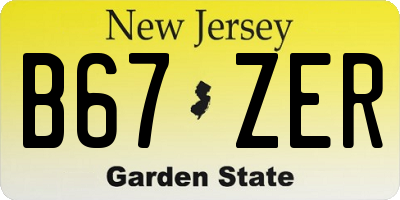NJ license plate B67ZER