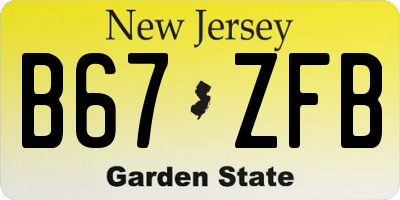 NJ license plate B67ZFB