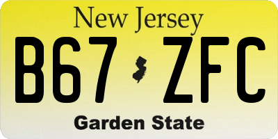 NJ license plate B67ZFC