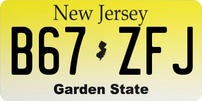 NJ license plate B67ZFJ