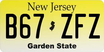 NJ license plate B67ZFZ