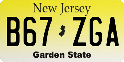 NJ license plate B67ZGA