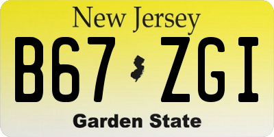 NJ license plate B67ZGI