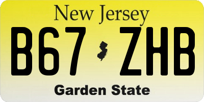 NJ license plate B67ZHB