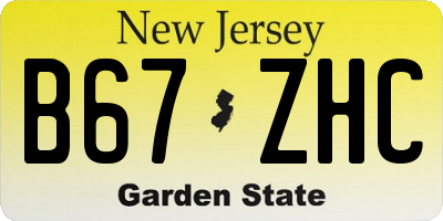 NJ license plate B67ZHC