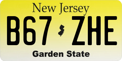 NJ license plate B67ZHE