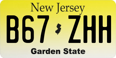 NJ license plate B67ZHH