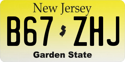 NJ license plate B67ZHJ