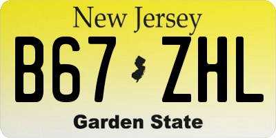 NJ license plate B67ZHL