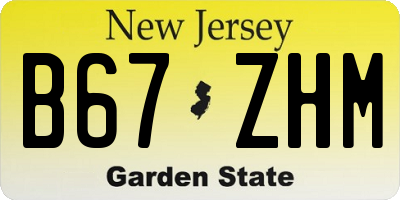 NJ license plate B67ZHM