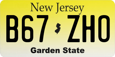 NJ license plate B67ZHO
