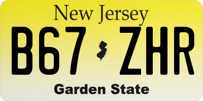 NJ license plate B67ZHR