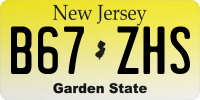 NJ license plate B67ZHS