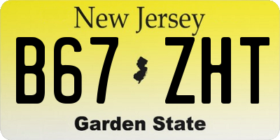 NJ license plate B67ZHT