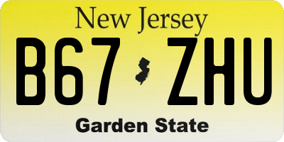 NJ license plate B67ZHU