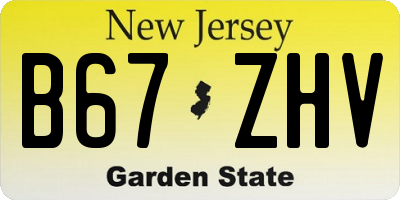 NJ license plate B67ZHV