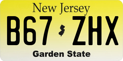 NJ license plate B67ZHX