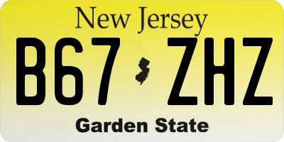 NJ license plate B67ZHZ
