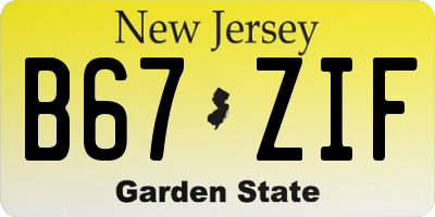 NJ license plate B67ZIF