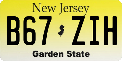 NJ license plate B67ZIH