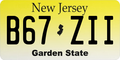 NJ license plate B67ZII