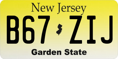 NJ license plate B67ZIJ
