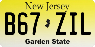 NJ license plate B67ZIL