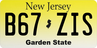 NJ license plate B67ZIS