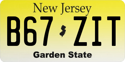 NJ license plate B67ZIT