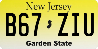 NJ license plate B67ZIU