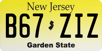 NJ license plate B67ZIZ