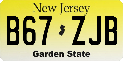 NJ license plate B67ZJB