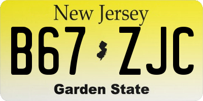 NJ license plate B67ZJC