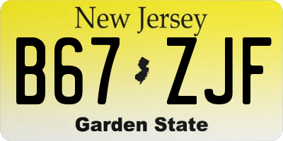 NJ license plate B67ZJF