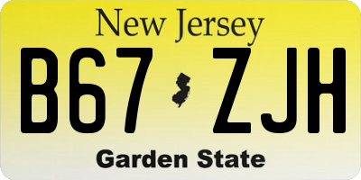NJ license plate B67ZJH