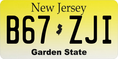 NJ license plate B67ZJI