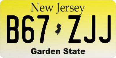 NJ license plate B67ZJJ