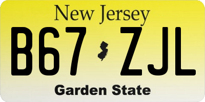 NJ license plate B67ZJL